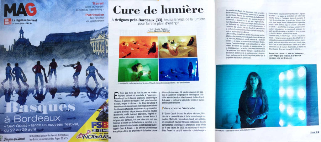 Article Journal Sud Ouest sur notre adhérente Corinne MANON Club des